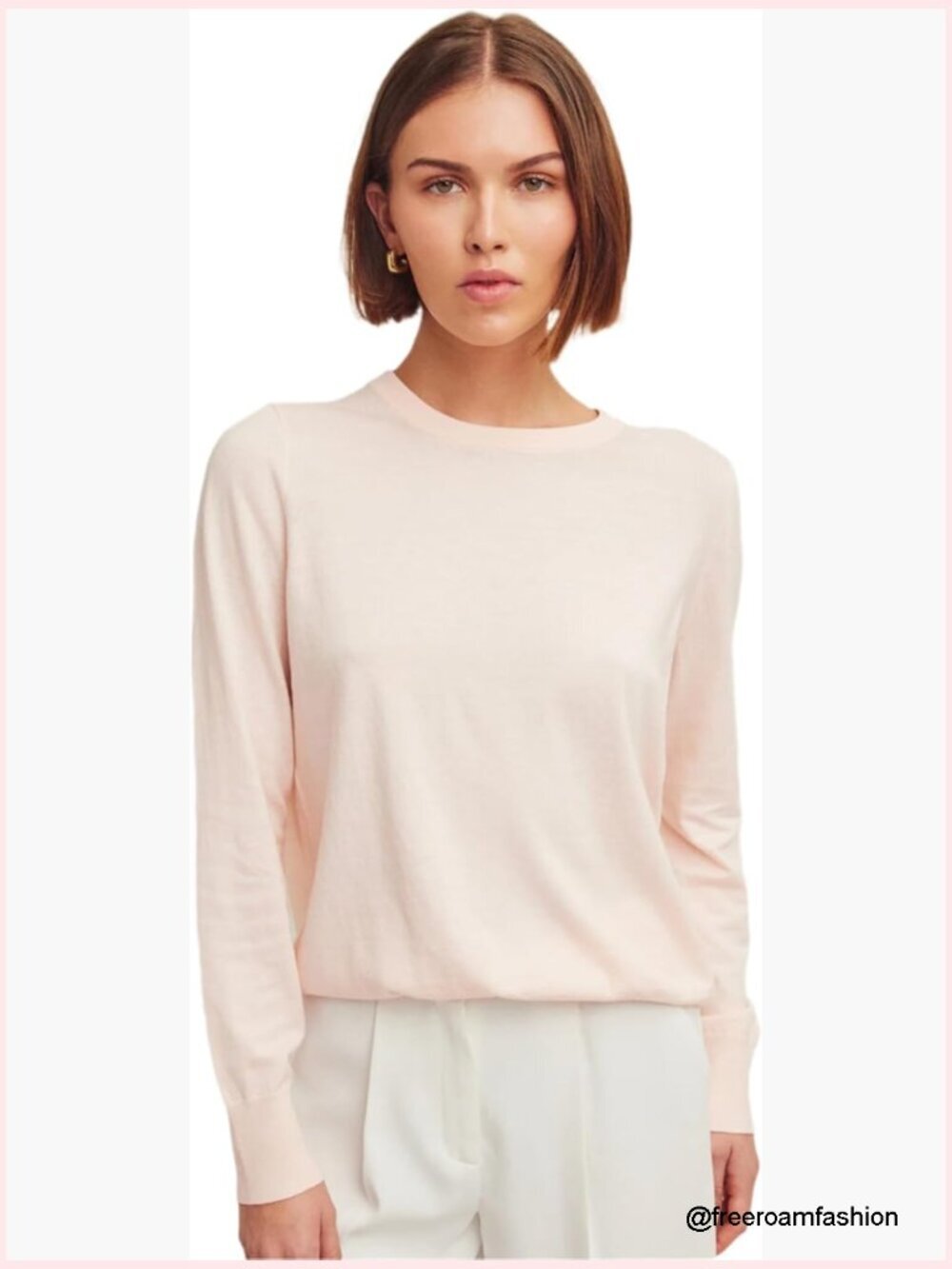 Cotton Cashmere Blend Crewneck Sweater - Relaxed Fit